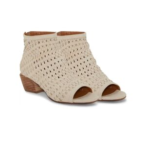 Lucky Brand Mofira Cream Peep-Toe Ankle Booties